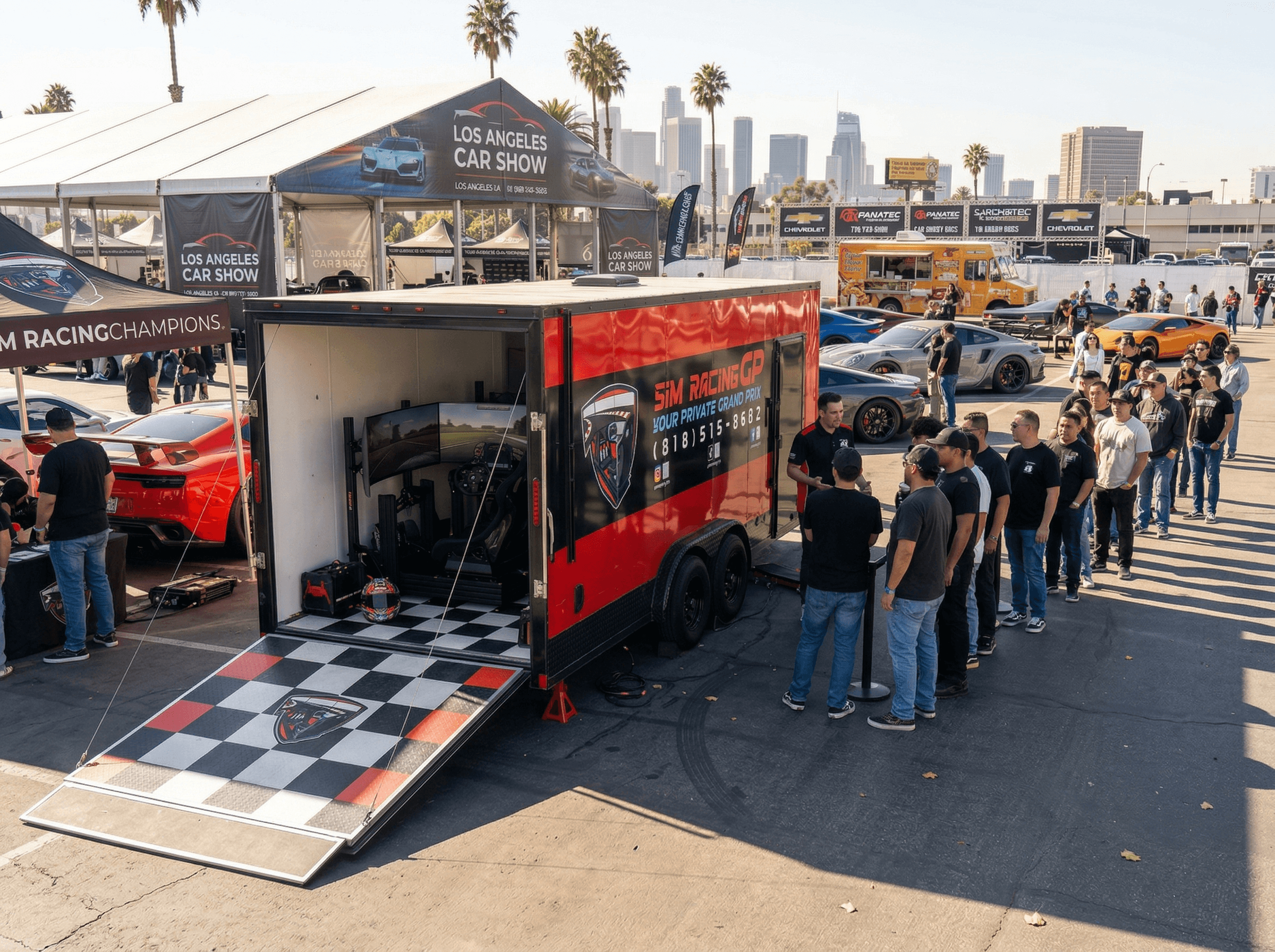 Sim Racing GP trailer at LA Car Show